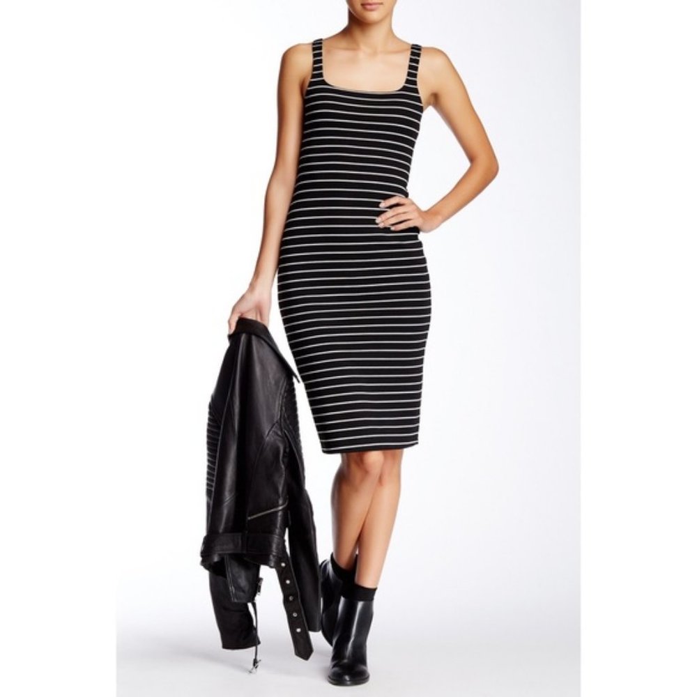 American Apparel Striped Midi Ponte Dress
